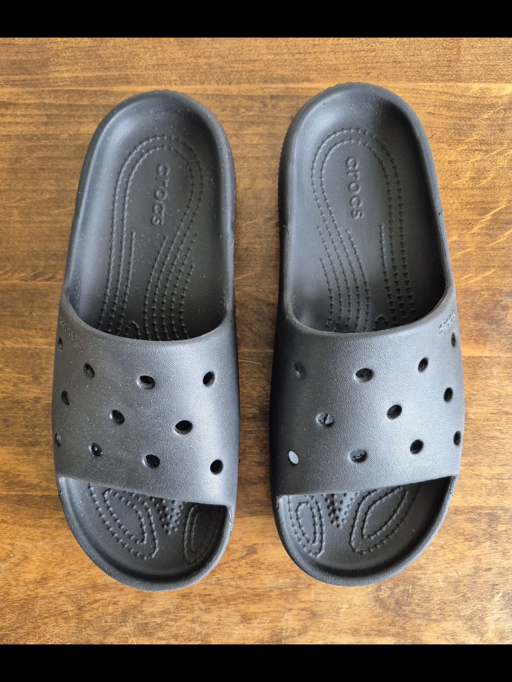 Crocs Classic Slide Sandals - Black M6 W8 - Picture 3 of 8